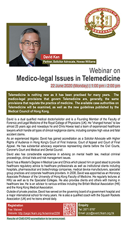 Webinar on Medico-legal Issues in Telemedicine 